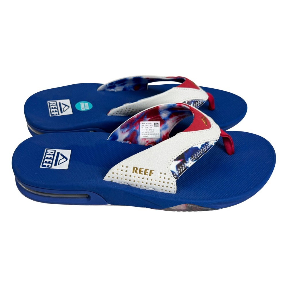 Reef Fanning Patriotic Eagle Sole Bottle Opener Flip Flop Sandals Mens Size 11